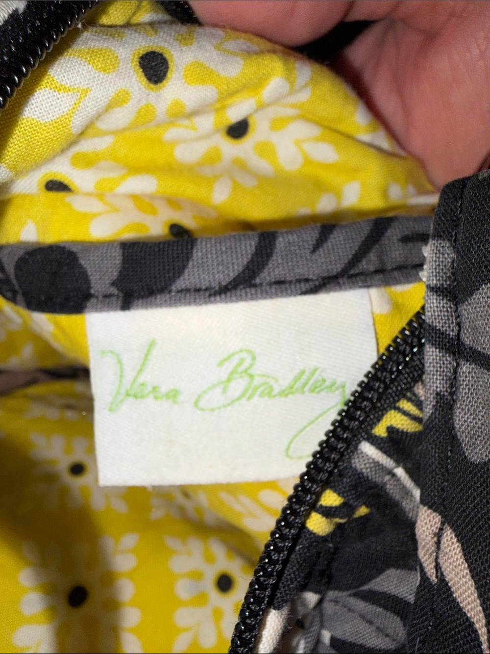 Vera Bradley Black, Yellow & Cream Floral Quilted Crossbody Bag - Picture 9 of 9